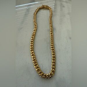 Classic Gold Cuban Link Chain Necklace